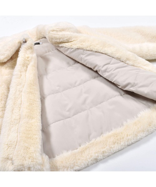 BeBe（ベベ）の「BeBe/フェイクファー襟付きリボンコート(90~150cm)（その他アウター・キッズ・オフホワイト・150/110/100/130/120/140/90）」の11枚目の写真