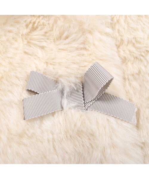 BeBe（ベベ）の「BeBe/フェイクファー襟付きリボンコート(90~150cm)（その他アウター・キッズ・オフホワイト・150/110/100/130/120/140/90）」の9枚目の写真