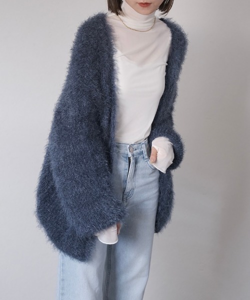 Reurie'（レウリィ）の「ハイネックフィンガーホールシアートップ/high neck finger hole sheer top（その他トップス・レディース・アイボリー/ブラック・FREE）」の5枚目の写真