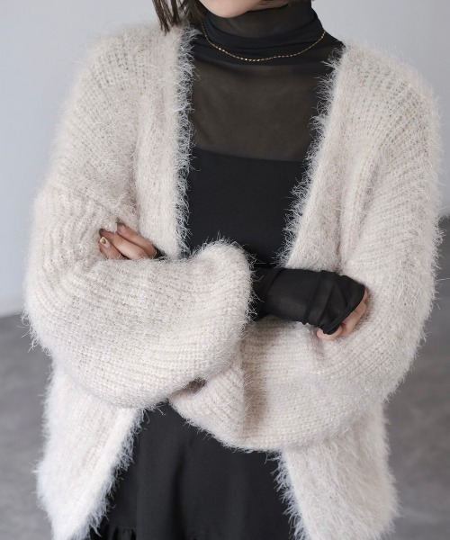 Reurie'（レウリィ）の「ハイネックフィンガーホールシアートップ/high neck finger hole sheer top（その他トップス・レディース・アイボリー/ブラック・FREE）」の13枚目の写真