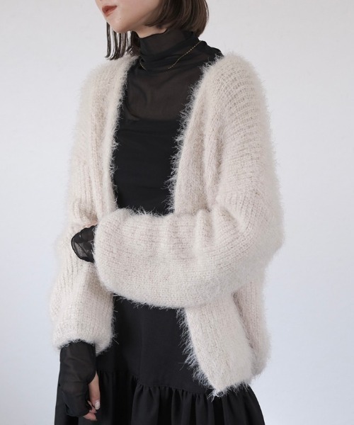 Reurie'（レウリィ）の「ハイネックフィンガーホールシアートップ/high neck finger hole sheer top（その他トップス・レディース・アイボリー/ブラック・FREE）」の14枚目の写真