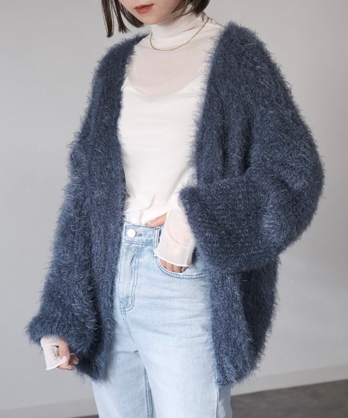 Reurie'（レウリィ）の「ハイネックフィンガーホールシアートップ/high neck finger hole sheer top（その他トップス・レディース・アイボリー/ブラック・FREE）」の3枚目の写真