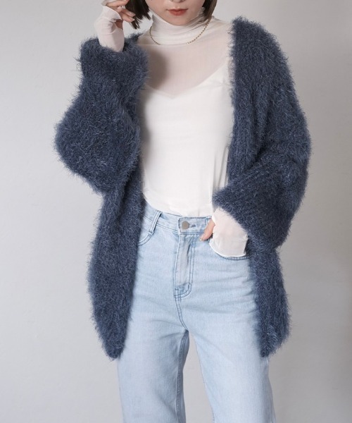 Reurie'（レウリィ）の「ハイネックフィンガーホールシアートップ/high neck finger hole sheer top（その他トップス・レディース・アイボリー/ブラック・FREE）」の4枚目の写真