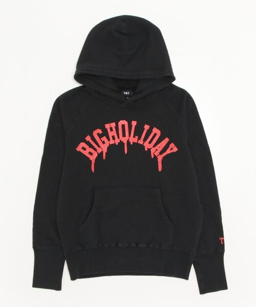 TMT（ティーエムティー）の「BLOODSHED LOGO SWEAT HOODIE(BIGHOLIDAY)（パーカー・メンズ・パープル/トップグレー/ブラック・MEDIUM/XX-LARGE/SMALL/LARGE）」の2枚目の写真