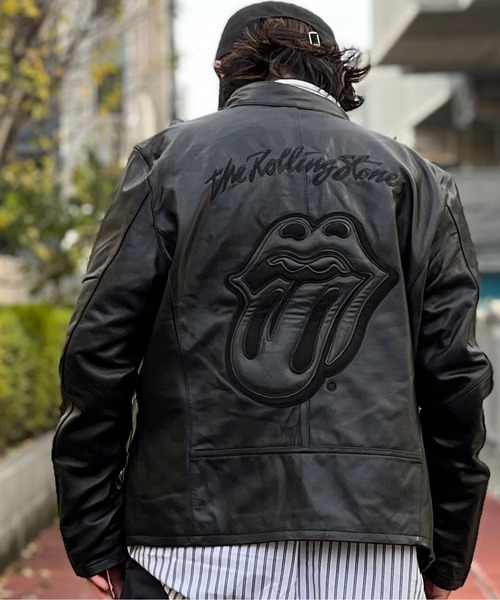 限定品 ジャックローズ ローリングストーンズ ダブル ライダースジャケット 黒 アメカジブランド【THE ROLLING STONES×JACKROSE / ローリング
