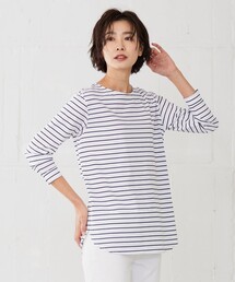 ベーシックジャージー ボーダー ロングTシャツ カットソー