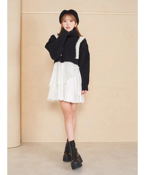 Darich（ダーリッチ）の「チャンキーケーブルニットトップス（ニット/セーター・レディース・ホワイト/サックスブルー/ブラック・FREE）」の6枚目の写真