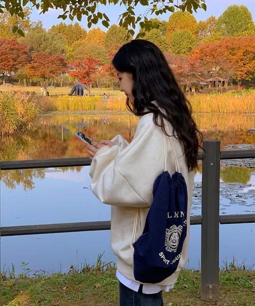 SONA(ソナ)の「SONYUNARA ハートレタリングハーフジップアップ起毛トレーナー(スウェット・レディース・オートミール/ブラック・FREE)」の22枚目の写真