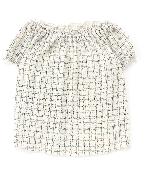 Kastane（カスタネ）の「【Kastane】ウインドーペンプリントトップス（Tシャツ/カットソー・レディース・オフホワイト/グレー/ネイビー・FREE）」の19枚目の写真