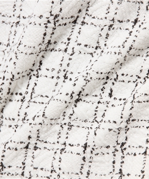 Kastane（カスタネ）の「【Kastane】ウインドーペンプリントトップス（Tシャツ/カットソー・レディース・オフホワイト/グレー/ネイビー・FREE）」の4枚目の写真