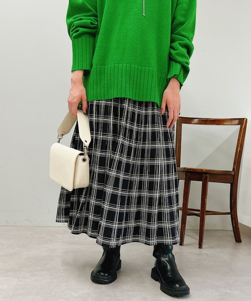 un dix cors（アンディコール）の「チェック柄消しプリーツスカート（スカート・レディース・ブラック/ホワイト・FREE）」の3枚目の写真