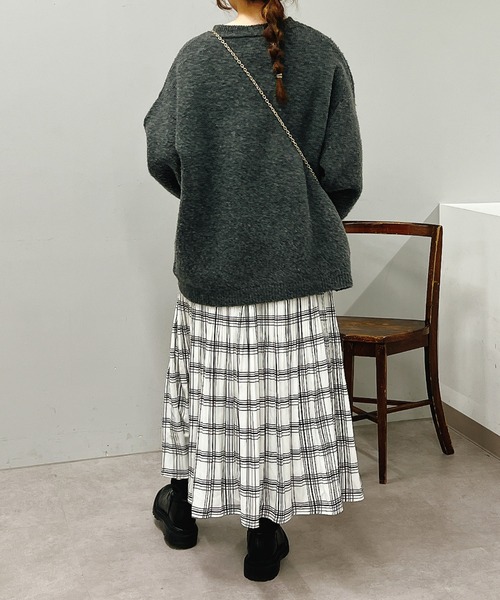 un dix cors（アンディコール）の「チェック柄消しプリーツスカート（スカート・レディース・ブラック/ホワイト・FREE）」の7枚目の写真