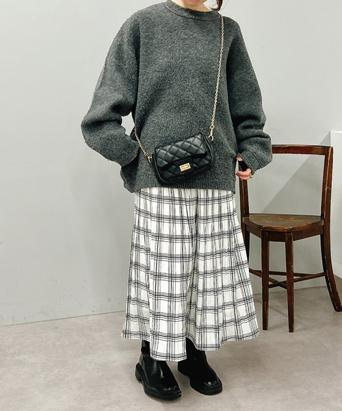 un dix cors（アンディコール）の「チェック柄消しプリーツスカート（スカート・レディース・ブラック/ホワイト・FREE）」の15枚目の写真