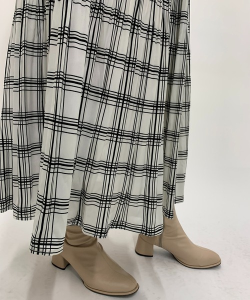 un dix cors（アンディコール）の「チェック柄消しプリーツスカート（スカート・レディース・ブラック/ホワイト・FREE）」の13枚目の写真