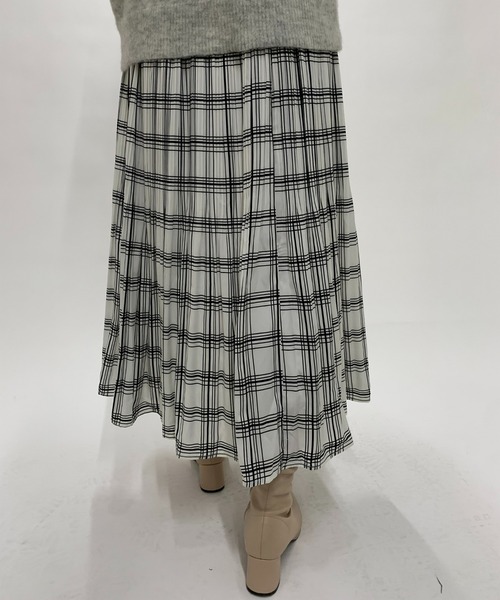 un dix cors（アンディコール）の「チェック柄消しプリーツスカート（スカート・レディース・ブラック/ホワイト・FREE）」の10枚目の写真