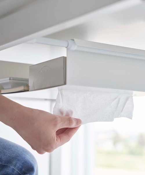 tower(タワー)の「tower(タワー) テーブル下つっぱり棒用収納ラック(収納グッズ・レディース・ブラック/ホワイト・ONE SIZE)」の5枚目の写真