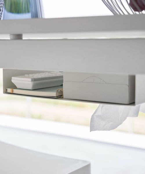 tower(タワー)の「tower(タワー) テーブル下つっぱり棒用収納ラック(収納グッズ・レディース・ブラック/ホワイト・ONE SIZE)」の6枚目の写真