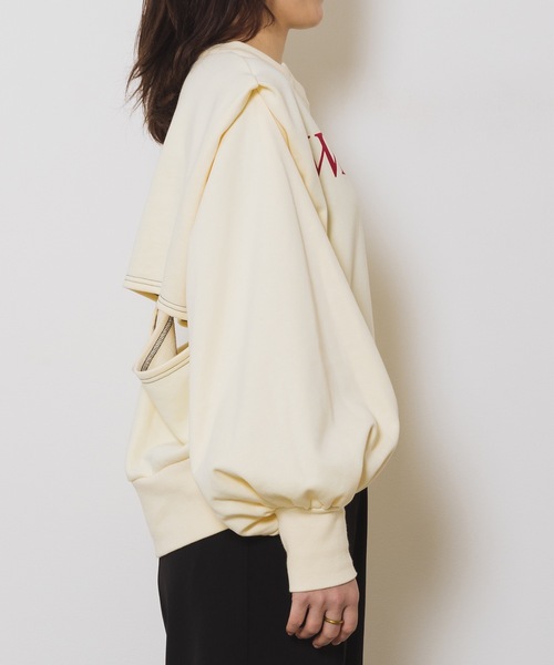 led.tokyo（レッドトウキョウ）の「【led.tokyo】WHY NOT バックオープンスウェットトップス（スウェット・レディース・アイボリー/グレー・FREE）」の17枚目の写真