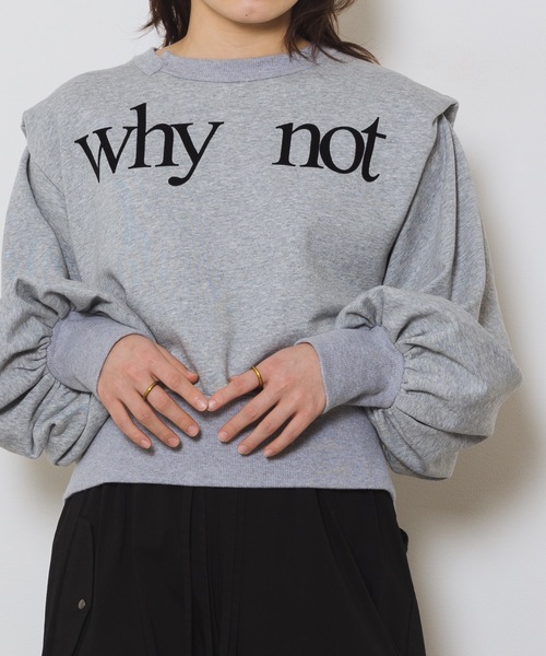 led.tokyo（レッドトウキョウ）の「【led.tokyo】WHY NOT バックオープンスウェットトップス（スウェット・レディース・アイボリー/グレー・FREE）」の20枚目の写真