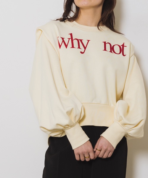 led.tokyo（レッドトウキョウ）の「【led.tokyo】WHY NOT バックオープンスウェットトップス（スウェット・レディース・アイボリー/グレー・FREE）」の15枚目の写真