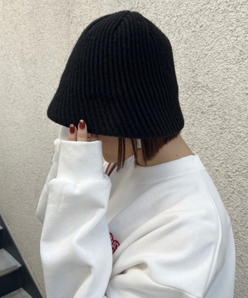 nemne store（ネンネストア）の「【nemne】ニットバケットハット（ハット・レディース・オフホワイト/ブラック/ベージュ・フリー）」の3枚目の写真