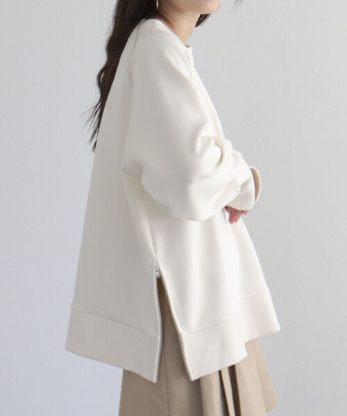 fredy emue（フレディエミュ）の「ポンチサイドジッププルオーバー（Tシャツ/カットソー・レディース・カーキ/アイボリー/チャコールグレー/ラベンダー・38）」の6枚目の写真