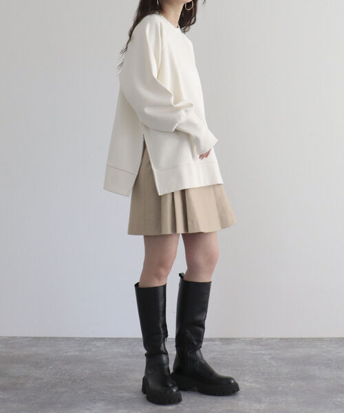 fredy emue（フレディエミュ）の「ポンチサイドジッププルオーバー（Tシャツ/カットソー・レディース・カーキ/アイボリー/チャコールグレー/ラベンダー・38）」の8枚目の写真