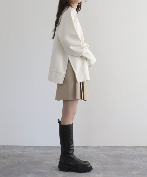 fredy emue（フレディエミュ）の「ポンチサイドジッププルオーバー（Tシャツ/カットソー・レディース・カーキ/アイボリー/チャコールグレー/ラベンダー・38）」の9枚目の写真