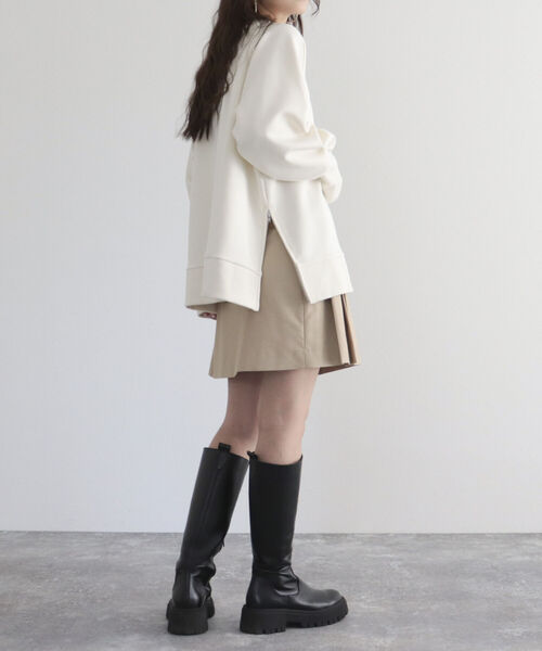 fredy emue（フレディエミュ）の「ポンチサイドジッププルオーバー（Tシャツ/カットソー・レディース・カーキ/アイボリー/チャコールグレー/ラベンダー・38）」の10枚目の写真