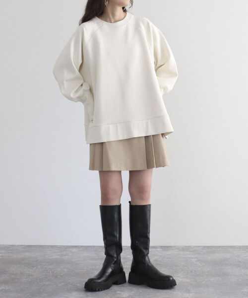 fredy emue（フレディエミュ）の「ポンチサイドジッププルオーバー（Tシャツ/カットソー・レディース・カーキ/アイボリー/チャコールグレー/ラベンダー・38）」の11枚目の写真