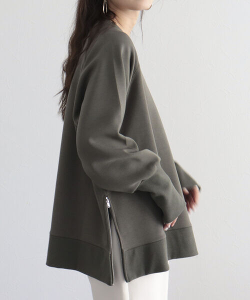 fredy emue（フレディエミュ）の「ポンチサイドジッププルオーバー（Tシャツ/カットソー・レディース・カーキ/アイボリー/チャコールグレー/ラベンダー・38）」の14枚目の写真