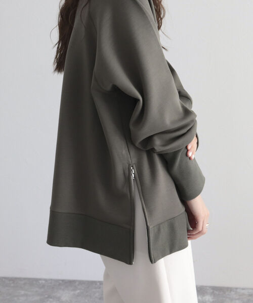 fredy emue（フレディエミュ）の「ポンチサイドジッププルオーバー（Tシャツ/カットソー・レディース・カーキ/アイボリー/チャコールグレー/ラベンダー・38）」の15枚目の写真