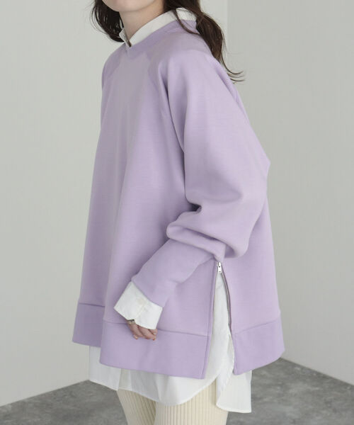 fredy emue（フレディエミュ）の「ポンチサイドジッププルオーバー（Tシャツ/カットソー・レディース・カーキ/アイボリー/チャコールグレー/ラベンダー・38）」の22枚目の写真