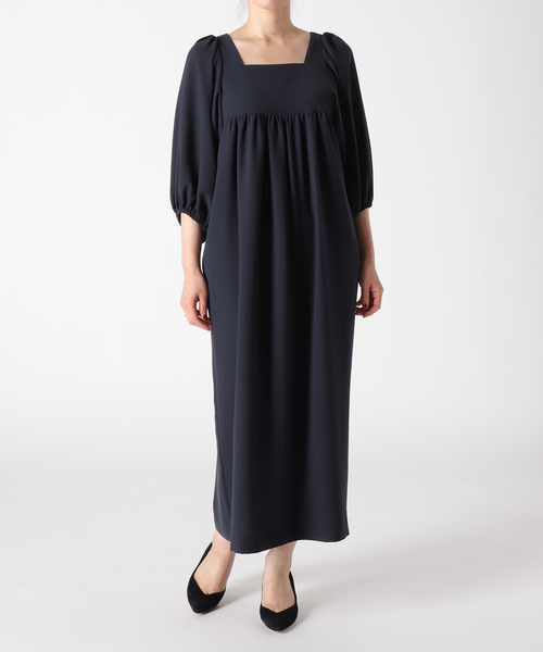 ジョーゼットスクエアネックワンピース（ワンピース）｜VERMEIL par