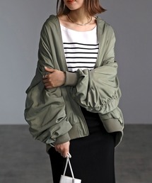 ギャザースリーブMA-1ブルゾン