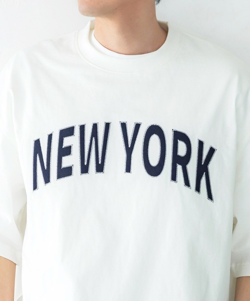 coca（coca）（コカ）の「メンズワッペン刺繍カレッジTシャツ（Tシャツ/カットソー・メンズ・ホワイト/ブラック・M/L/XL）」の6枚目の写真