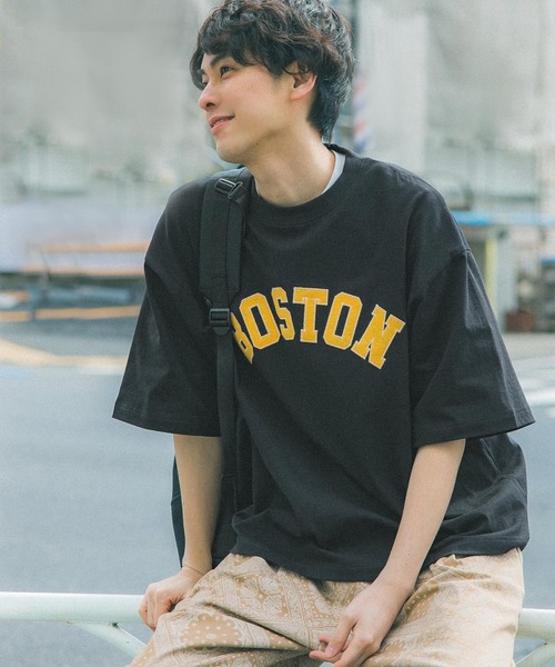 coca（coca）（コカ）の「メンズワッペン刺繍カレッジTシャツ（Tシャツ/カットソー・メンズ・ホワイト/ブラック・M/L/XL）」の9枚目の写真