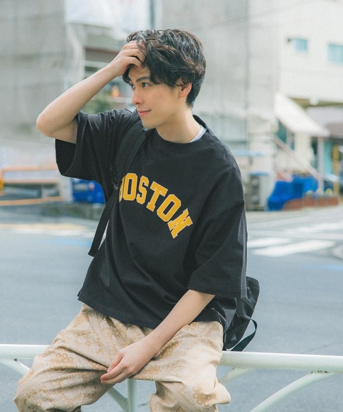 coca（coca）（コカ）の「メンズワッペン刺繍カレッジTシャツ（Tシャツ/カットソー・メンズ・ホワイト/ブラック・M/L/XL）」の11枚目の写真