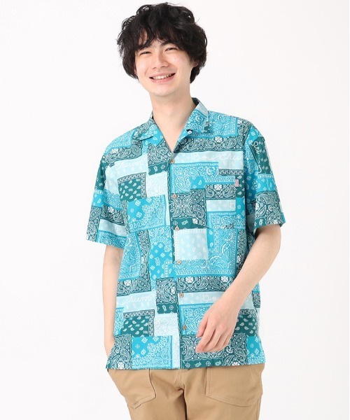 CHUMS（チャムス）の「CHUMS/チャムス Chumloha Shirt シャツ/半袖シャツ アウトドア/キャンプ/ビーチ CH02-1105（シャツ/ブラウス・メンズ・イエロー/グリーン/マルチ/ブラック・M/L/XL）」の7枚目の写真