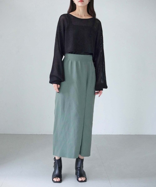 cheriella（シェリエラ）の「【cheriella】WEB限定透かし編みショートニットプルオーバー 新色追加（ニット/セーター・レディース・ブラック/アイボリー/パープル/ブルー・M）」の13枚目の写真