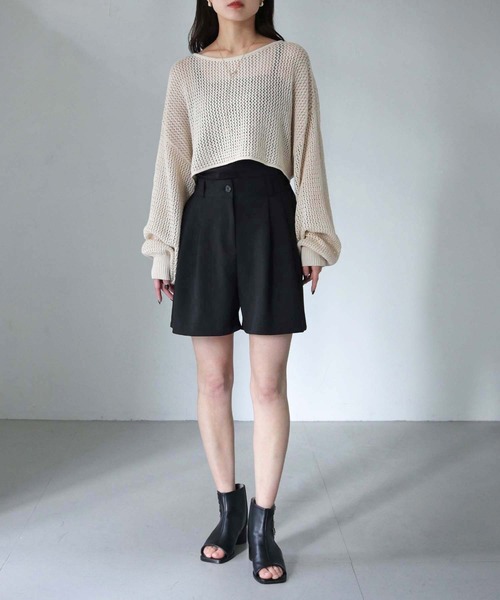 cheriella（シェリエラ）の「【cheriella】WEB限定透かし編みショートニットプルオーバー 新色追加（ニット/セーター・レディース・ブラック/アイボリー/パープル/ブルー・M）」の15枚目の写真