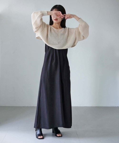 cheriella（シェリエラ）の「【cheriella】WEB限定透かし編みショートニットプルオーバー 新色追加（ニット/セーター・レディース・ブラック/アイボリー/パープル/ブルー・M）」の19枚目の写真