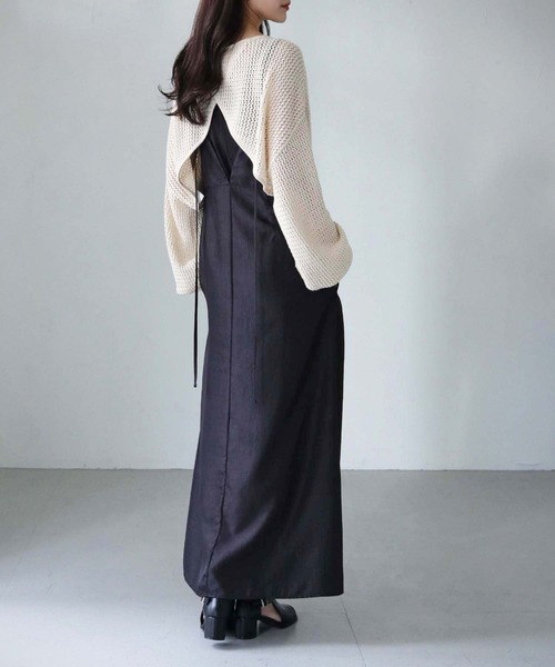 cheriella（シェリエラ）の「【cheriella】WEB限定透かし編みショートニットプルオーバー 新色追加（ニット/セーター・レディース・ブラック/アイボリー/パープル/ブルー・M）」の7枚目の写真