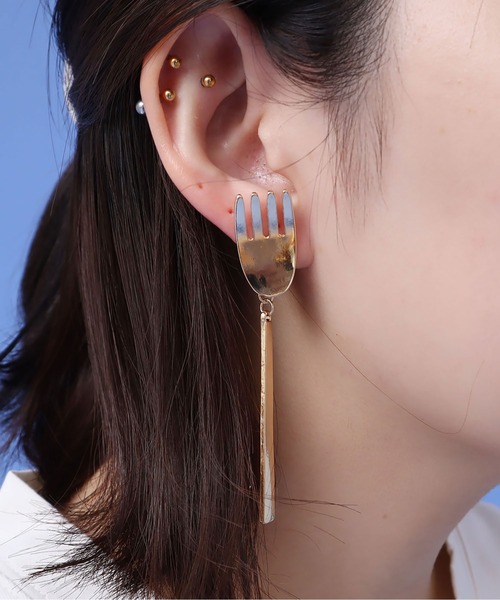 didizizi（ディディジジ）の「いただきます　ピアス/イヤリング（ピアス（両耳用）・レディース・ゴールド/シルバー系その他/ゴールド系その他/シルバー・FREE）」の6枚目の写真