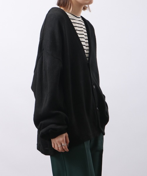 MODISH GAZE(モディシュガゼ)の「MODISH GAZE BIGシルエット モヘアタッチ カーディガン(無地)(カーディガン/ボレロ・メンズ・グレイッシュベージュ/ブラック/ブラウン・F)」の18枚目の写真