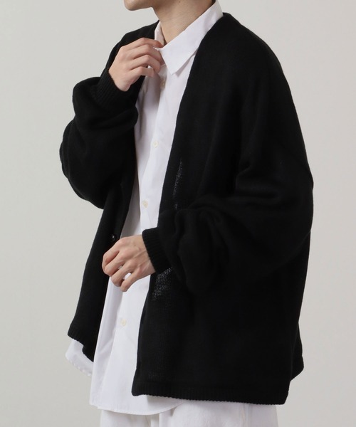 MODISH GAZE(モディシュガゼ)の「MODISH GAZE BIGシルエット モヘアタッチ カーディガン(無地)(カーディガン/ボレロ・メンズ・グレイッシュベージュ/ブラック/ブラウン・F)」の20枚目の写真