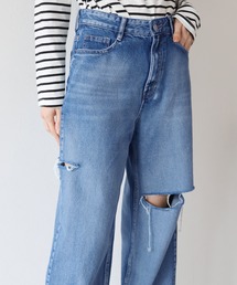 BLUEEAST | サイドスリットダメージデニムパンツ(デニムパンツ)