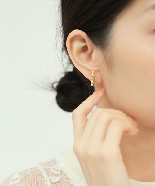 LA VORAGINE(ラ ヴォラジネ)の「フレンチレトロ2段ピアス(ピアス(両耳用)・レディース・A・FREE)」の1枚目の写真