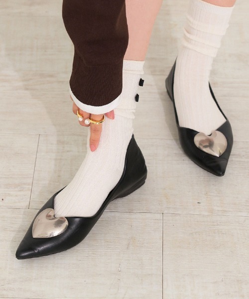 セール】ハートフラットパンプス（パンプス）｜DONOBAN（ドノバン）の