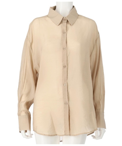 ANAP（アナップ）の「オーバーサイズシアーシャツ（シャツ/ブラウス・レディース・グリーン/ブラック/ベージュ/ホワイト/ピンク・FREE）」の8枚目の写真